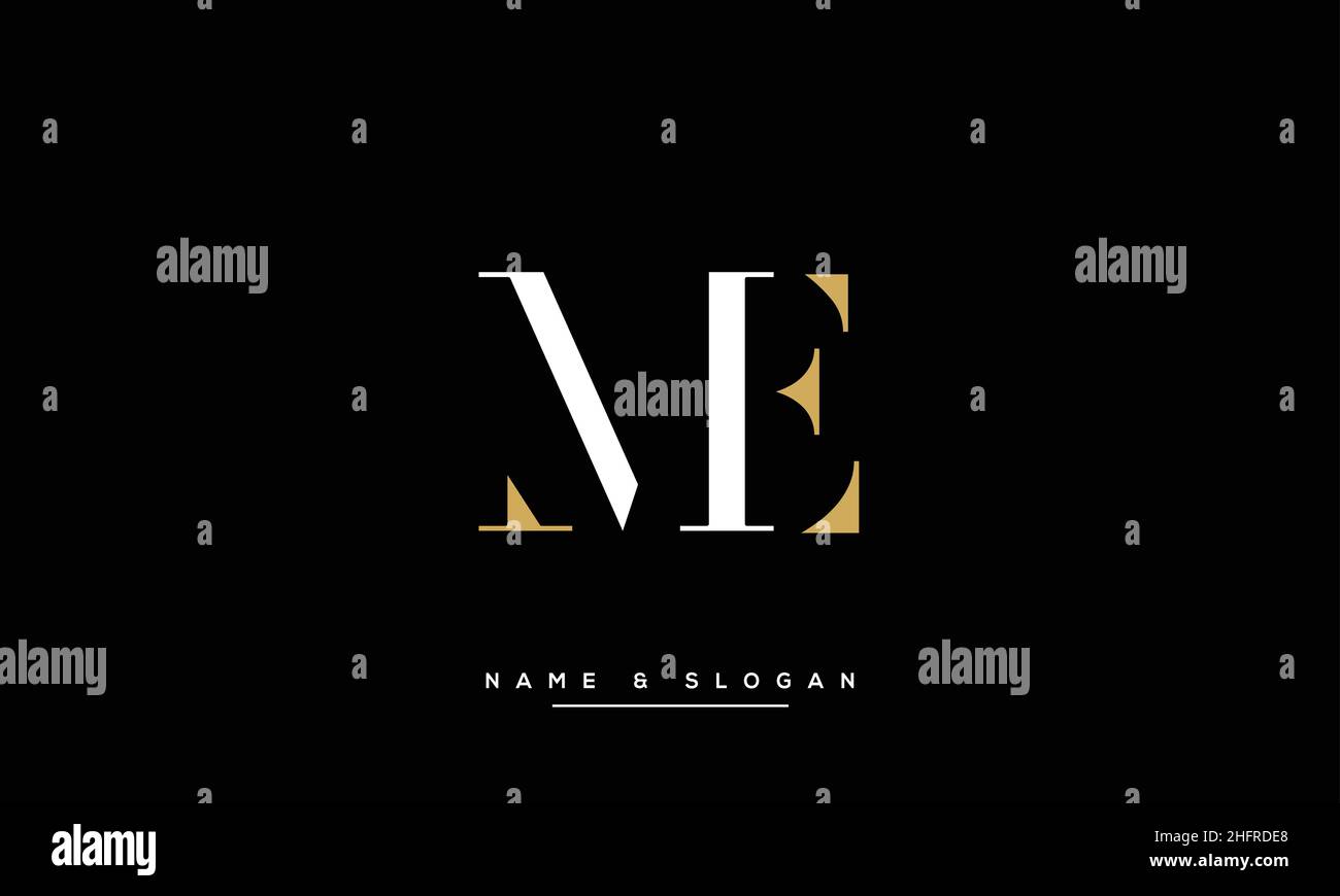 ME, EM Abstract Letters Logo monogram Stock Vector