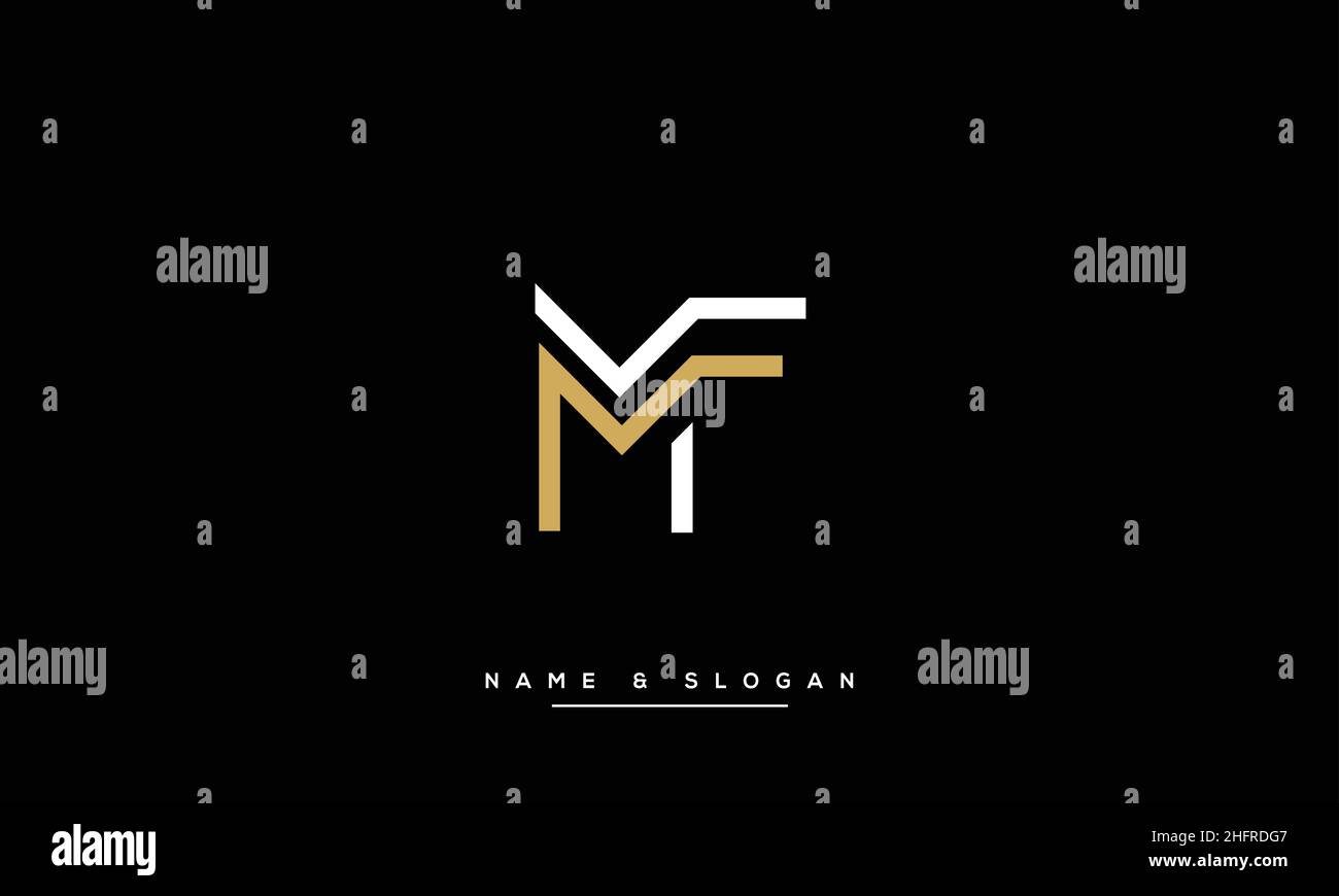 MF, FM Abstract Letters Logo monogram Stock Vector