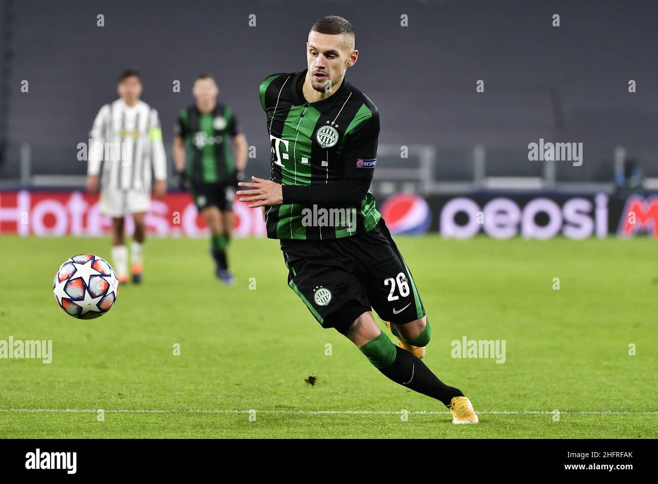 Endre Botka of Ferencvarosi TC controls the ball during the UEFA News  Photo - Getty Images