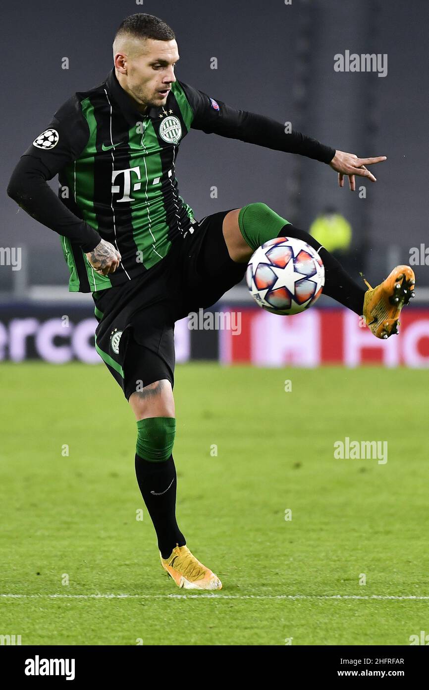 Endre Botka of Ferencvarosi TC controls the ball during the UEFA News  Photo - Getty Images
