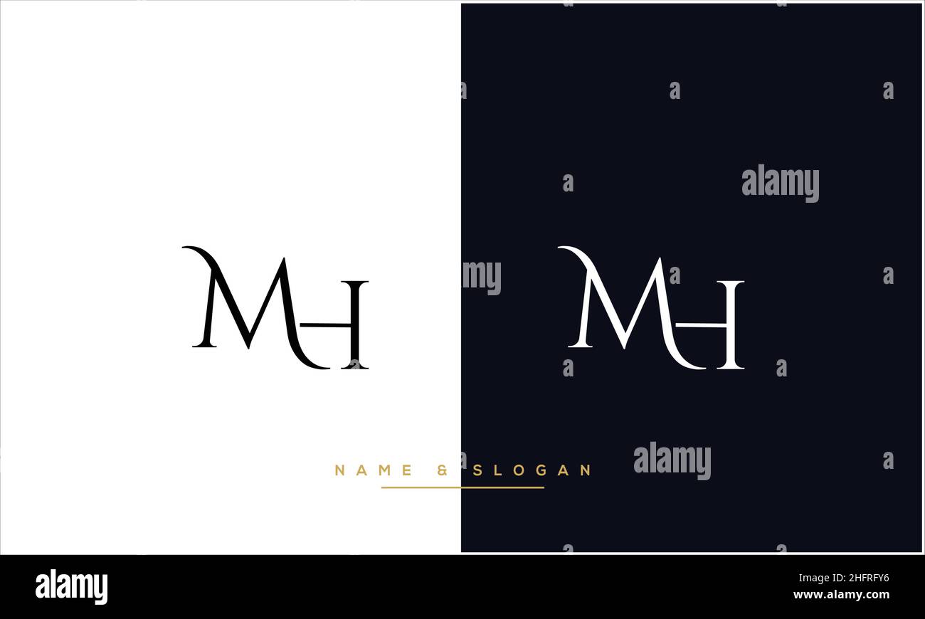 MH, HM Abstract Letters Logo monogram Stock Vector
