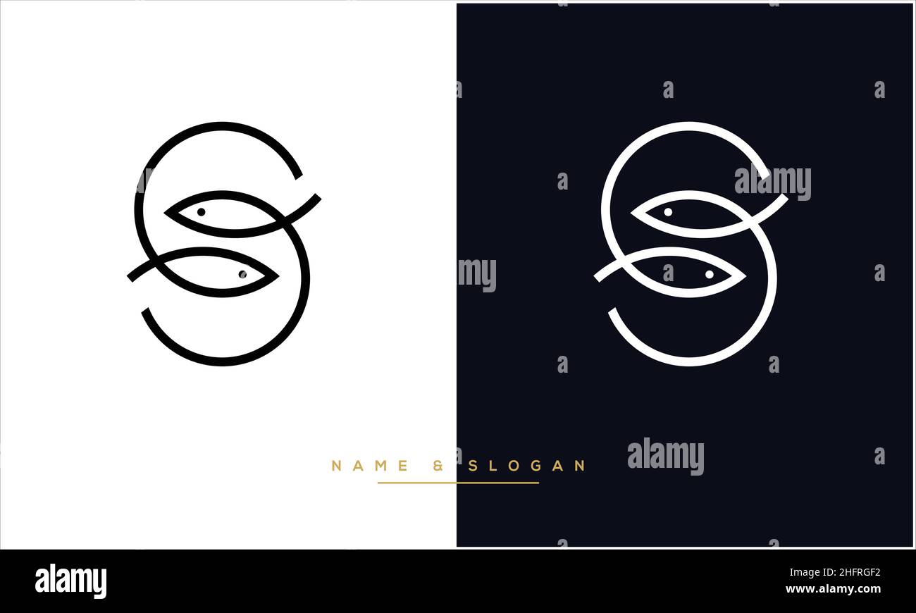 S, SS, Abstract Letters Logo Monogram Stock Vector