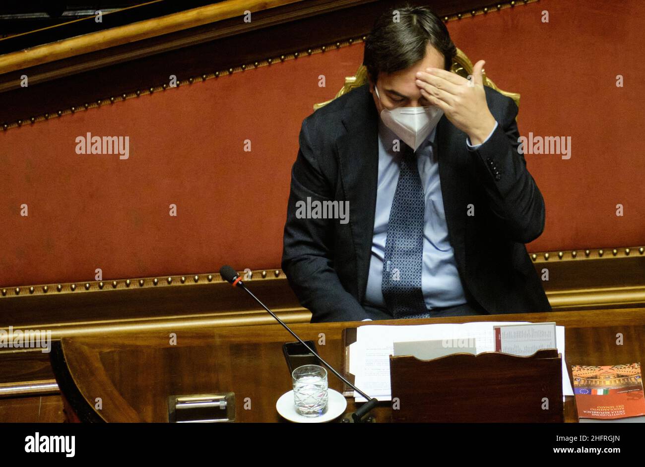 Mauro Scrobogna /LaPresse November 26, 2020&#xa0; Rome, Italy Politics Senate - Question time In the photo: Vincenzo Amendola Minister for European Affairs Stock Photo