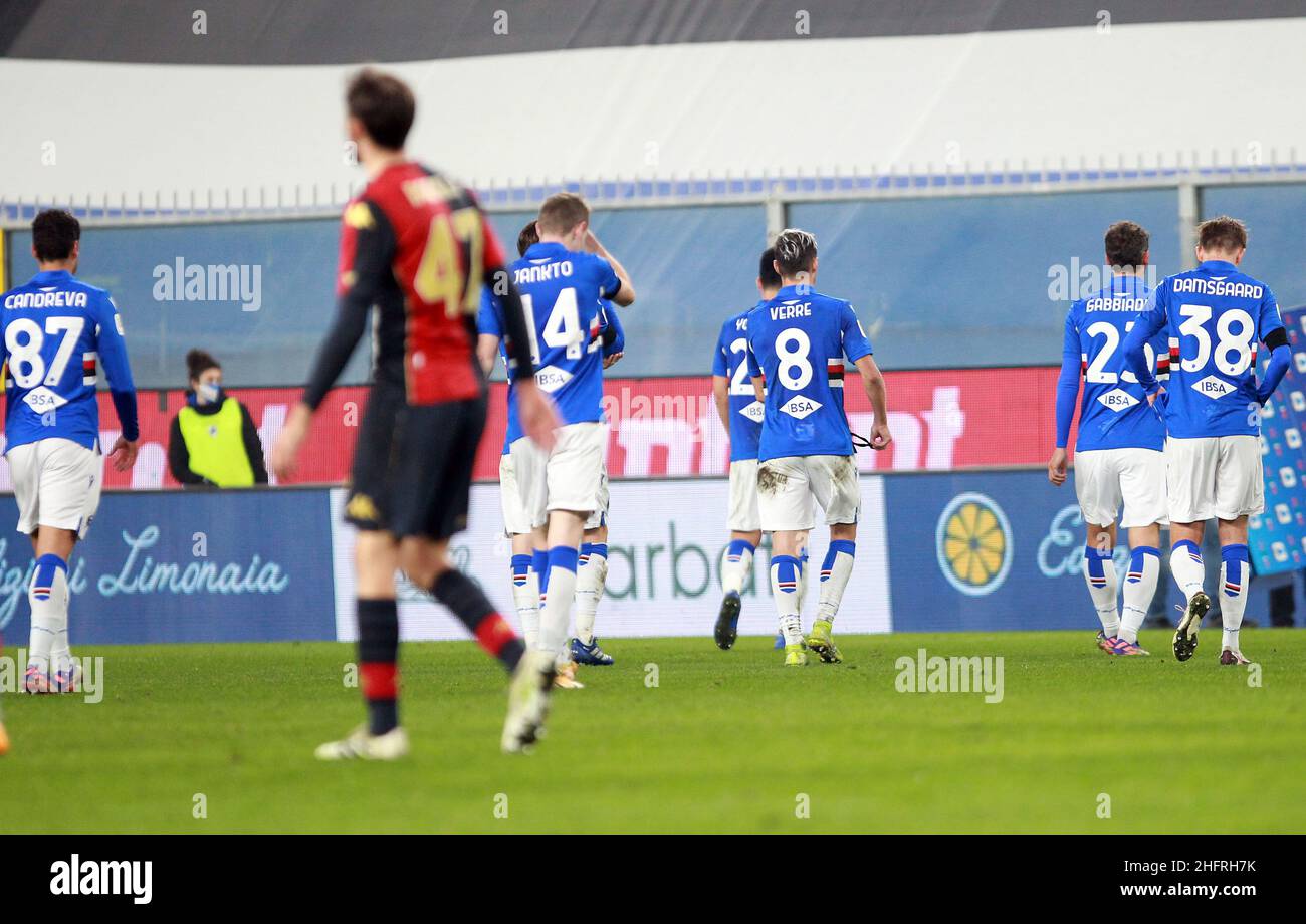 Genoa, Italy. 30 April 2022. Manolo Portanova of Genoa CFC in action during  the Serie A football match between UC Sampdoria and Genoa CFC. Credit:  Nicolò Campo/Alamy Live News Stock Photo - Alamy