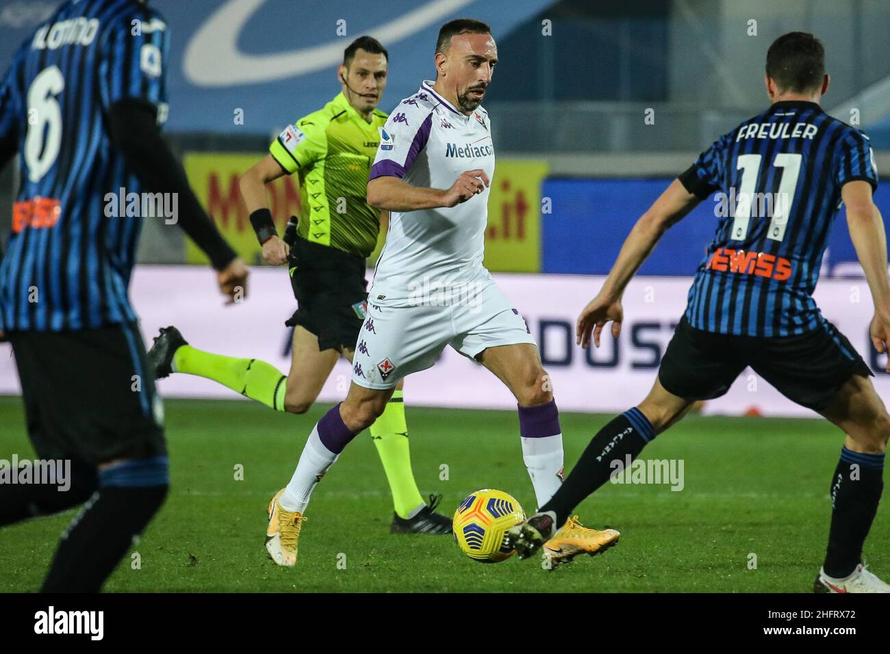 Stefano Nicoli/LaPresse 13-12-2020 Sport Soccer Atalanta Vs Fiorentina Serie A Tim 2020/2021 Gewiss Stadium In The Picture Franck Ribery Stock Photo