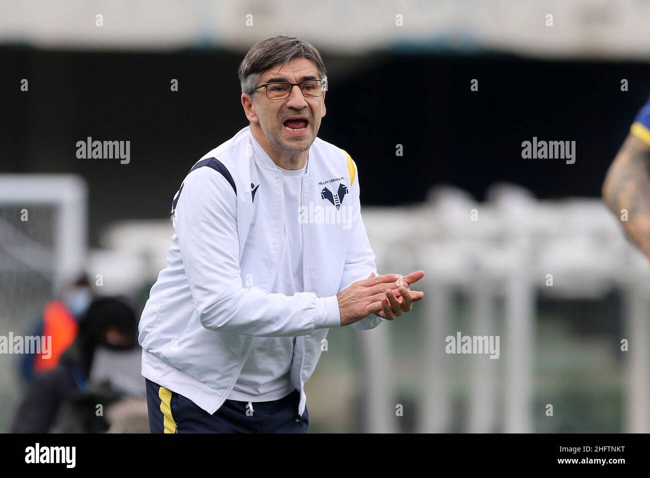 Paola Garbuio/LaPresse January 24, 2021 Verona, Italy sport soccer Hellas Verona vs Napoli -Italian Football Championship League A TIM 2020/2021 - Bentegodi stadium. In the pic: : ivan juric Stock Photo