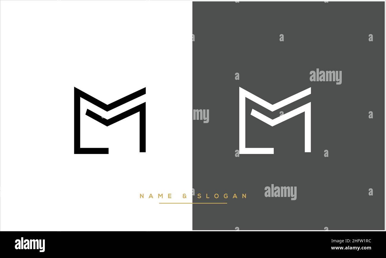 Mm logo monogram with four part circle slash Vector Image