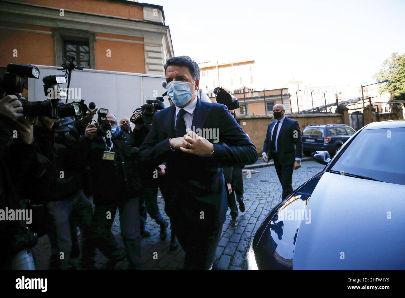 Cecilia Fabiano/LaPresse February 09 , 2021 Roma (Italy) Politics Second day of government consultation In The Pic: Matteo Renzi Stock Photo