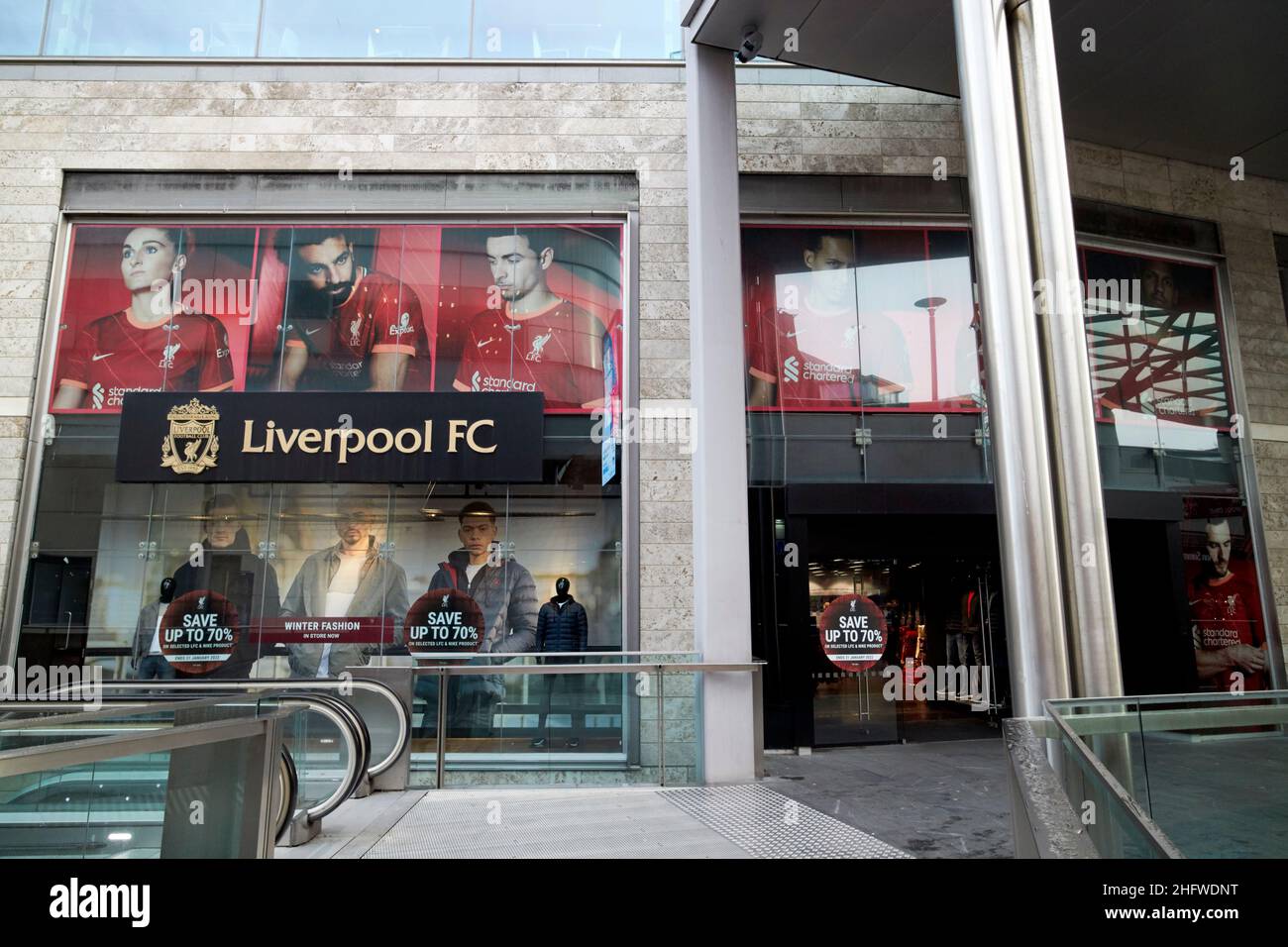 Liverpool FC store in Liverpool One shopping area Liverpool England UK Stock Photo