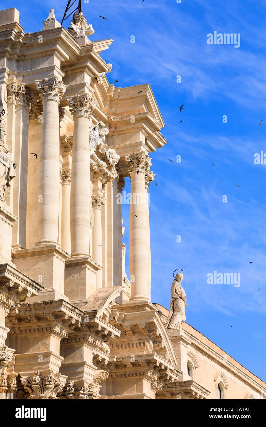 Cathedral, Ortigia, Syracuse, Sicily Stock Photo