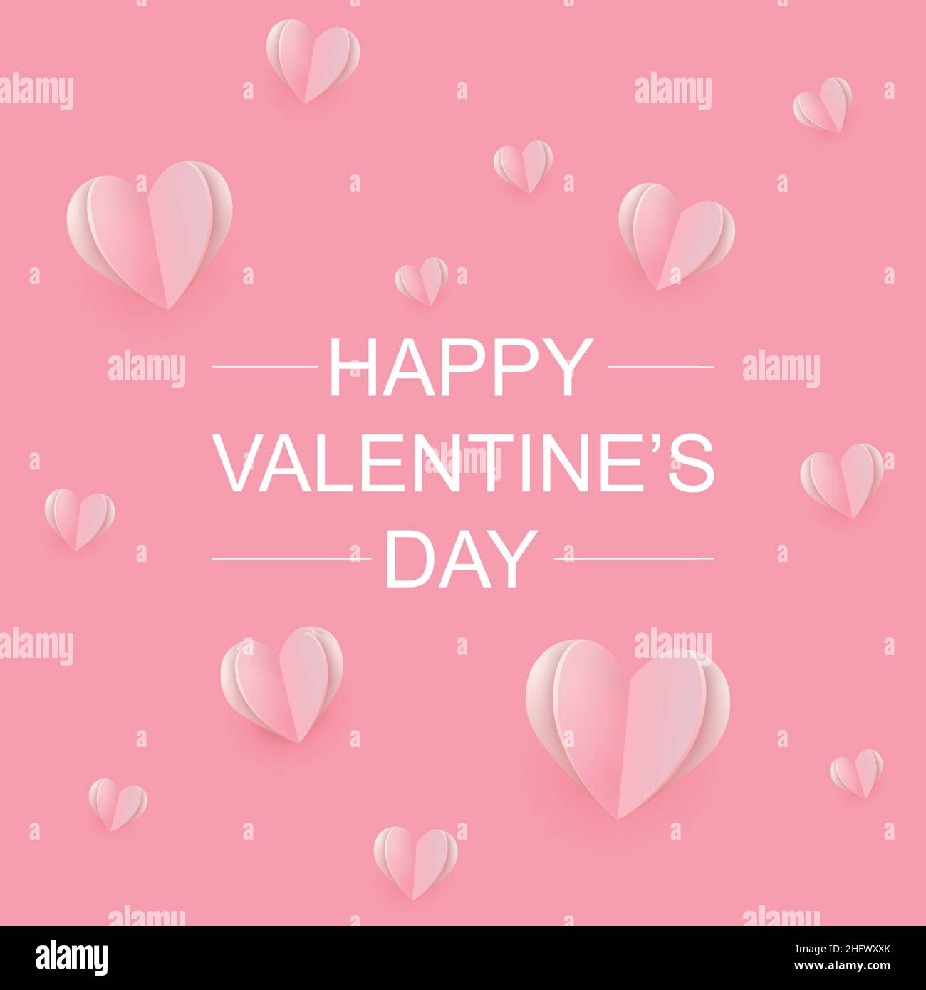 Festive greetings Happy Valentine's Day, pink background - Vector ...