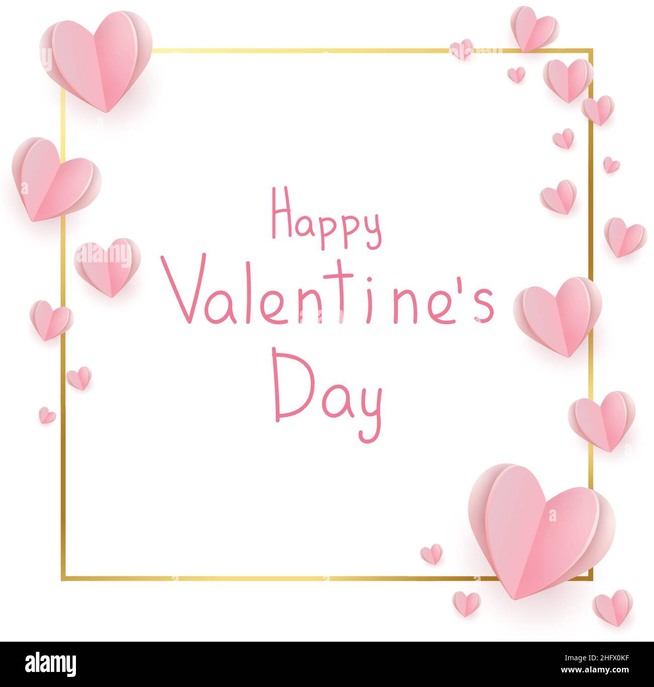 Festive greetings Happy Valentine's Day, pink background - Vector ...