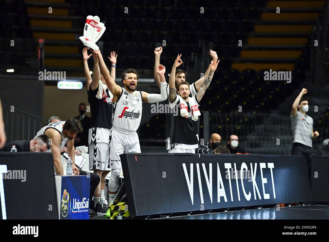 Virtus Matera players celebrating Serie Key Factors for Game 3