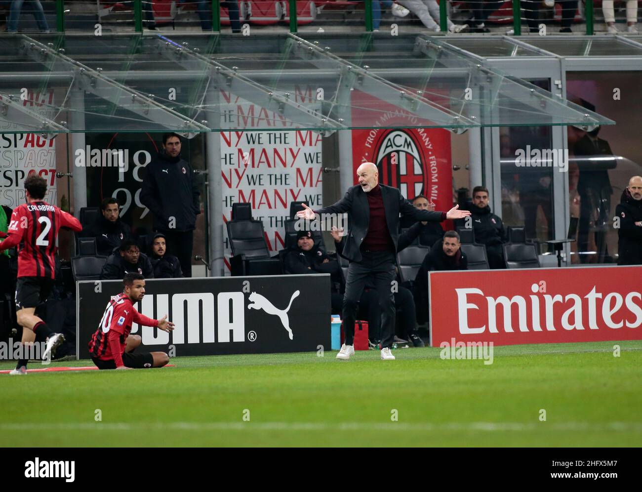 Coach Stefno Pioli (Ac Milan) during the Italian championship Serie A ...