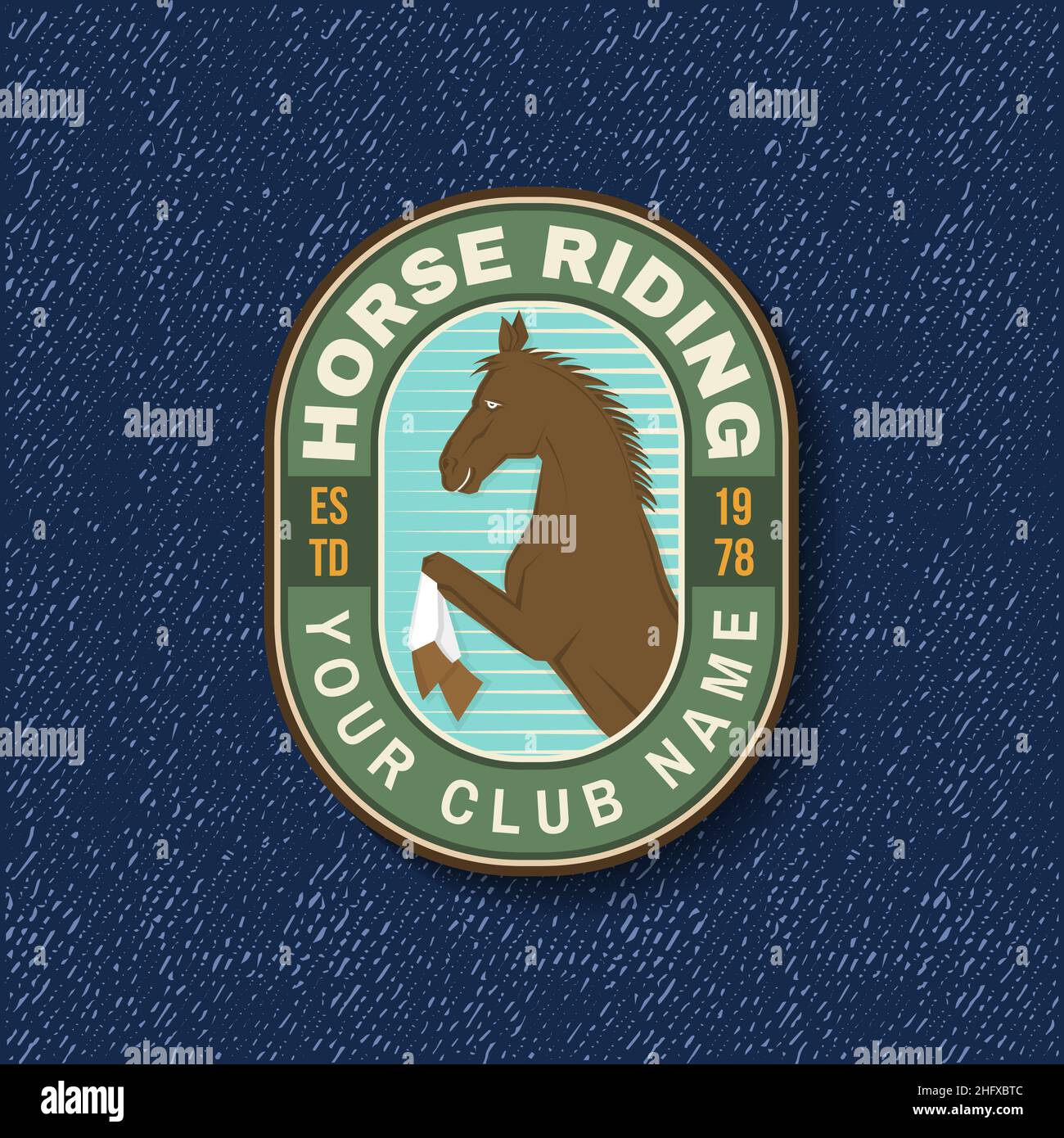 Horse riding club badge, patch, emblem, logo. Vector illustration