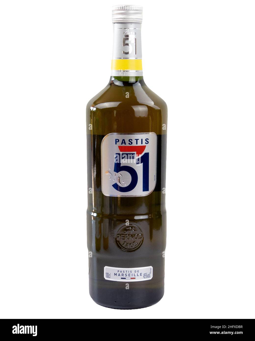 bottle of pastis 51 on a white background Stock Photo - Alamy