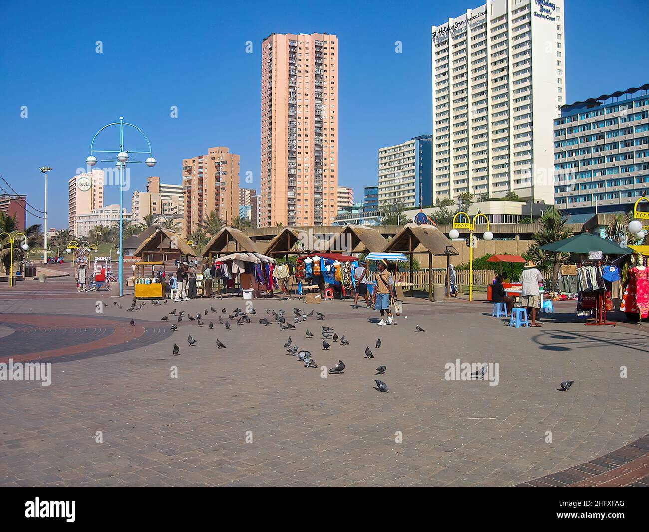Marine Parade on the sea front in Durban, KwaZulu Natal, South Africa Stock Photo