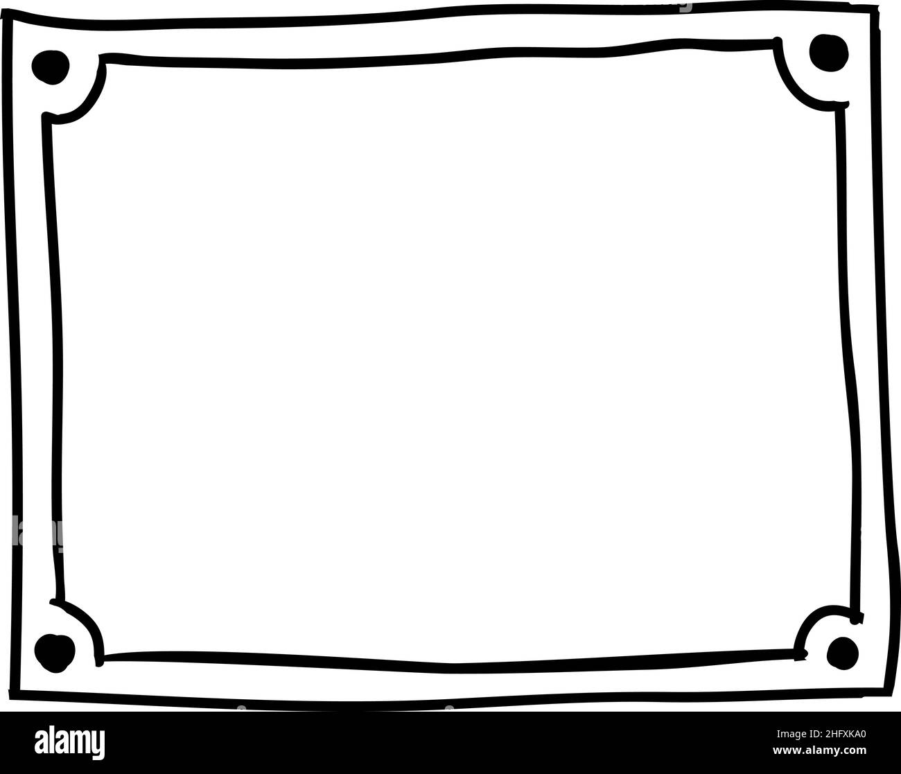 Cute decorative frame. Hand drawn rectangle border Stock Vector Image