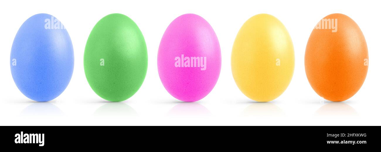 Colorful Easter eggs isolated on white background Stock Photo - Alamy