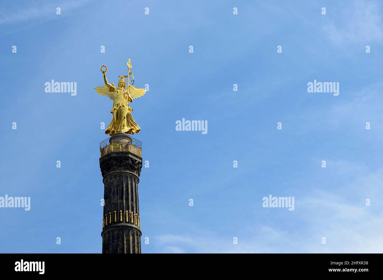 Berlin Siegessaeule or the Column of Victory with the Statue of Victory ...