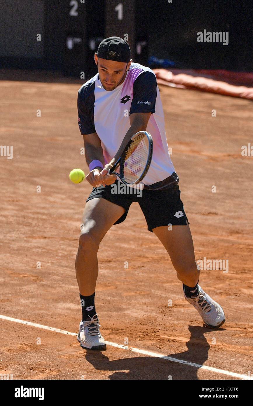 Fabrizio Corradetti - LaPresse May 10, 2021 Roma (Italy) Sport Tennis 1st round Stefano Travaglia (ITA) vs Benoit Paire (FRA) Internazionali BNL d'Italia 2021 In the pic: Stefano Travaglia Stock Photo