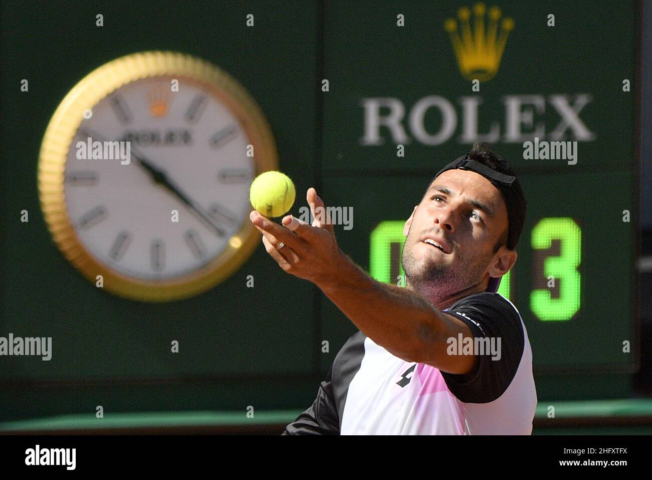 Fabrizio Corradetti - LaPresse May 10, 2021 Roma (Italy) Sport Tennis 1st round Stefano Travaglia (ITA) vs Benoit Paire (FRA) Internazionali BNL d'Italia 2021 In the pic: Stefano Travaglia Stock Photo