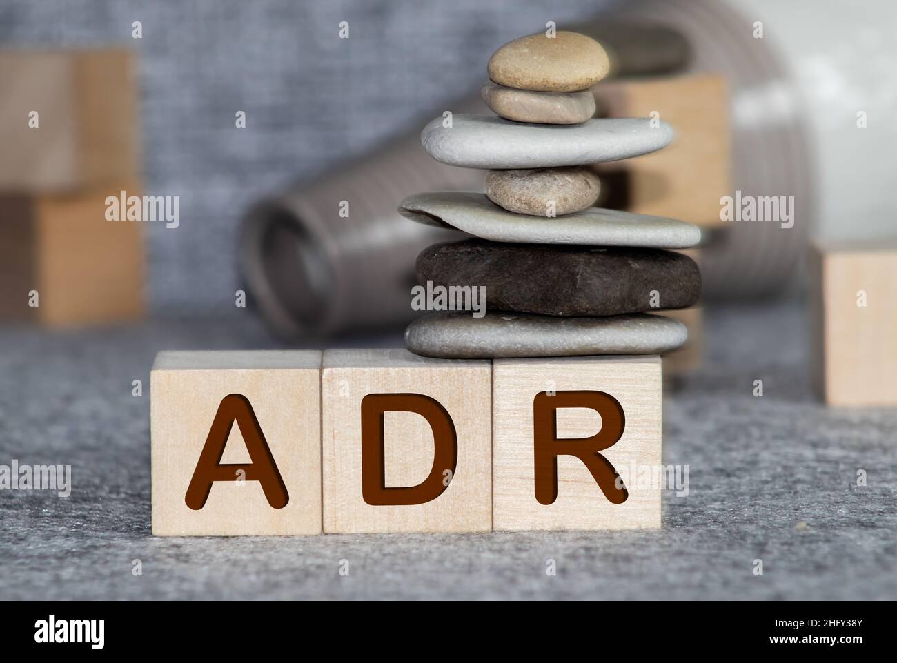 Yellow Plastic Forklift Hold Letter A To Complete Word ADR Abbreviation Of Adverse Drug Reaction 