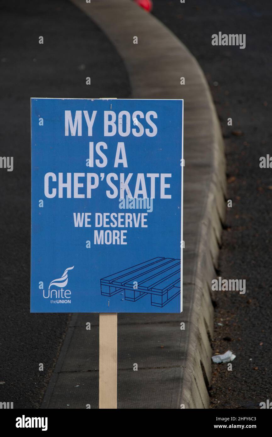 CHEP UK Picket Line Sign Stock Photo Alamy