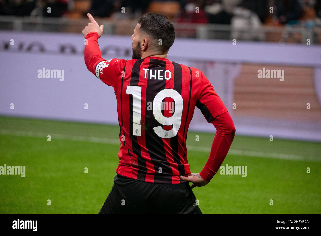 Milan, Italy - january 17 2022 - Milan-Spezia serie A - theo hernandez a.c. milan Stock Photo