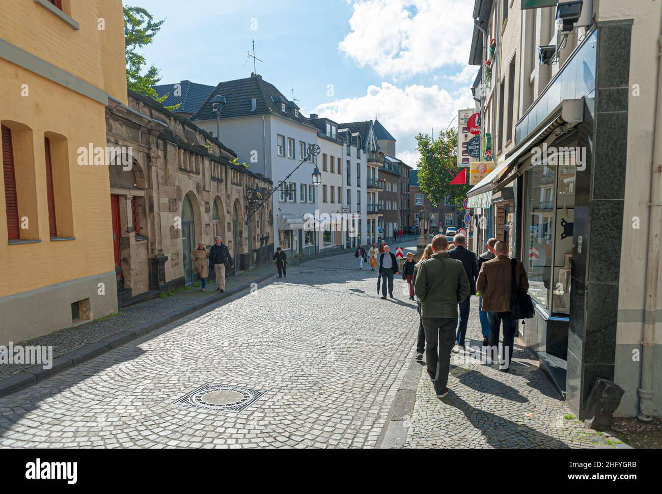 Monchengladbach, Germany - September 26 2010: Old houses along Rathausstrasse.. Stock Photo