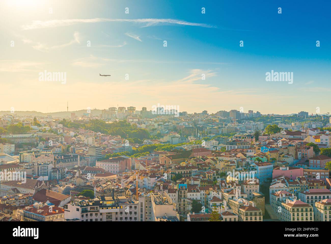 Lisboa, Portugal - July 24 2016:   Fantastic view over Avenida da Liberdade, Principe Real and Santos. Stock Photo