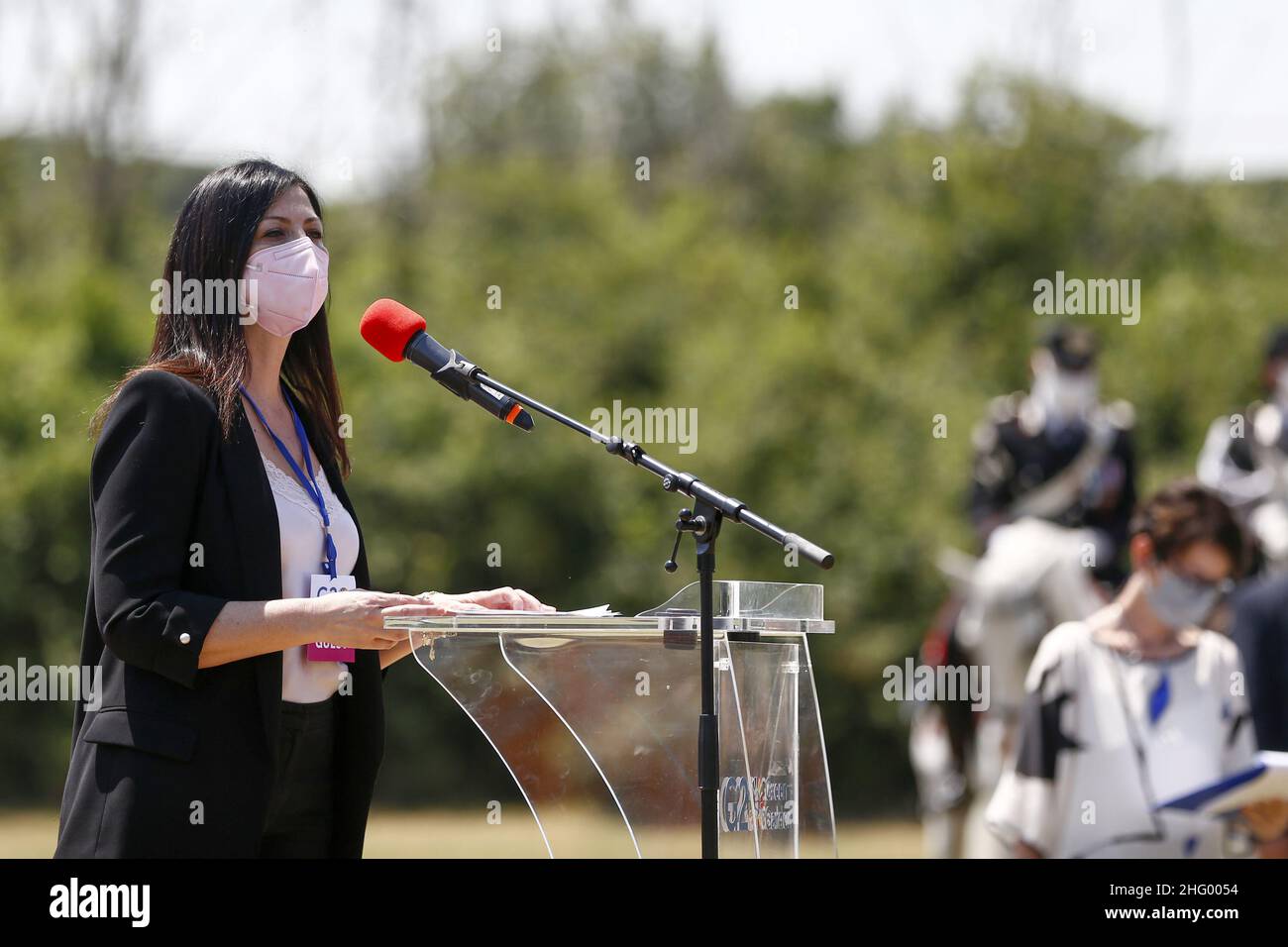Cecilia Fabiano/ LaPresse June 10 , 2021 Roma (Italy) News : &quot;G20 Green Garden&quot;, an open-air museum on biodiversity, organized by FAO in collaboration also with the Ministry of Foreign Affairs and International Cooperation. In the Pic : Barbara Floridia Stock Photo