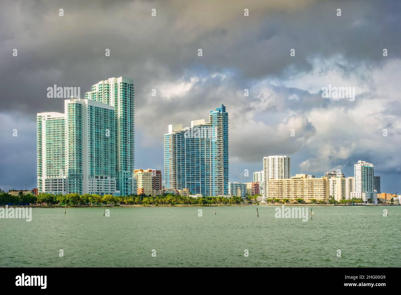 Condo towers on the waterfront in Miami Florida USA Stock Photo