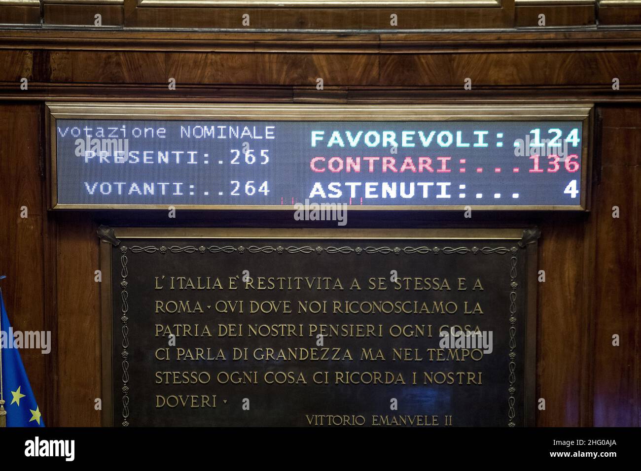 Roberto Monaldo / LaPresse 13-07-2021 Rome (Italy) Senate - Bill against homotransphobia In the pic The vote on the preliminary rulings Stock Photo