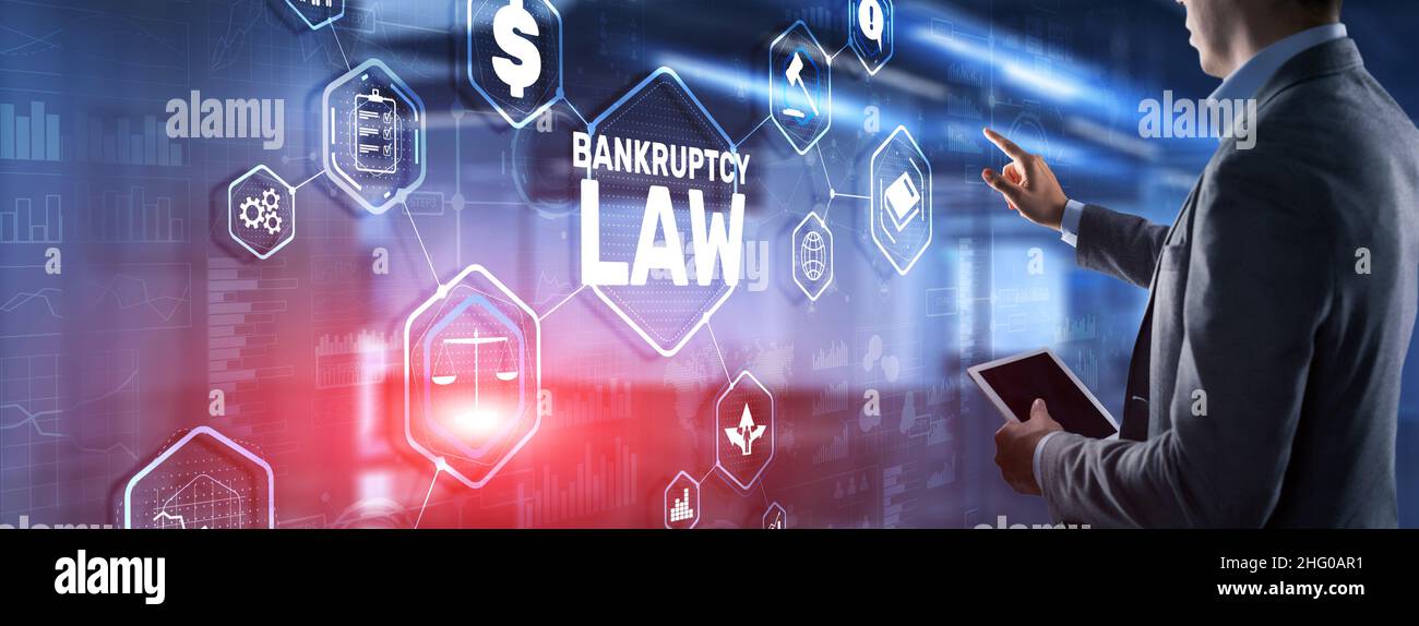 Bankruptcy law concept. Insolvency law. Company has problems. Stock Photo
