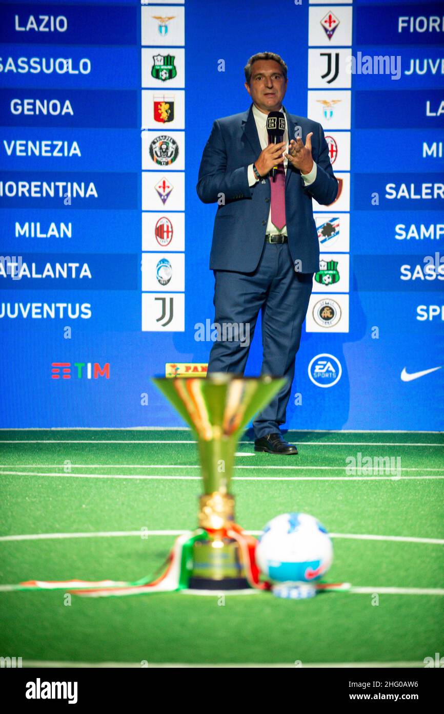 Claudio Furlan/LaPresse July 14, 2021 Milan, Italy Sport Soccer Presentation of the Serie A Season 2021/2022 League CalendarIn the pic: Andrea De Siervo Stock Photo