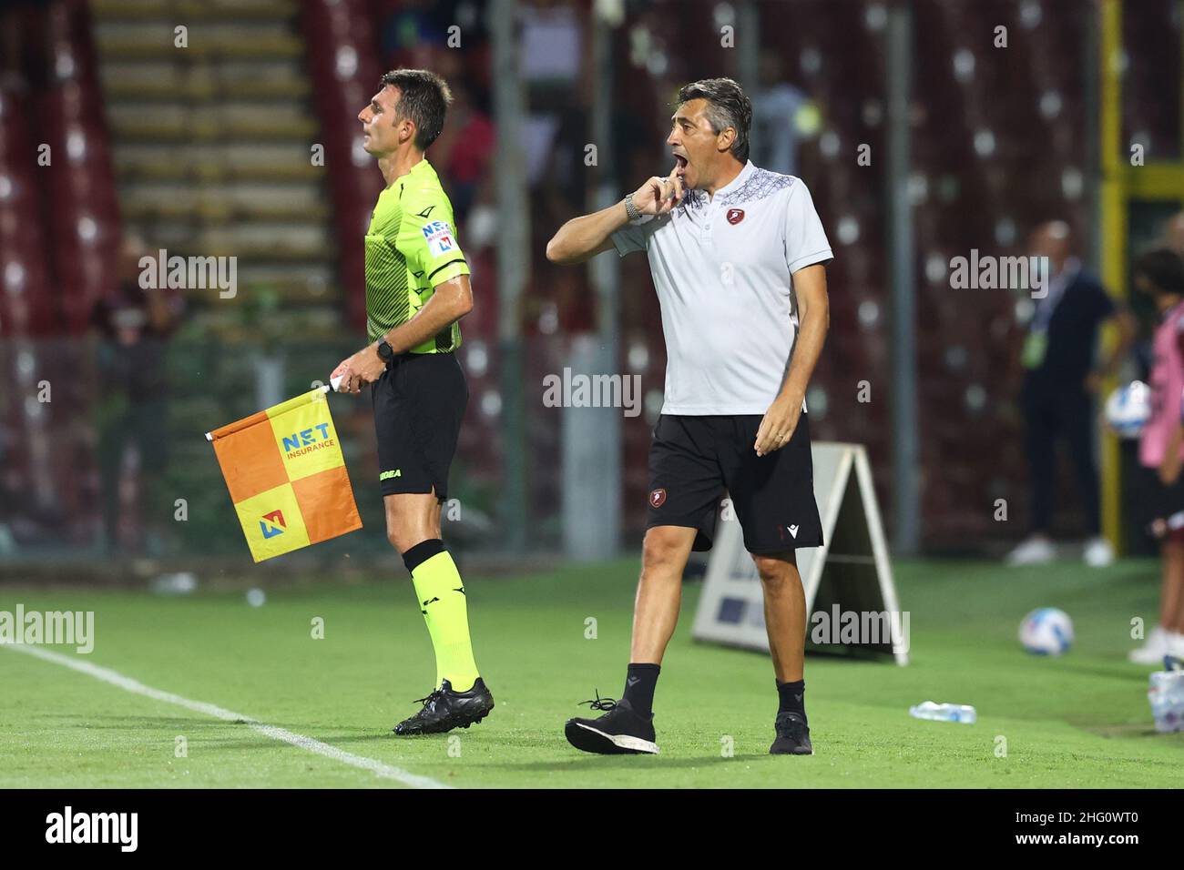 Alessandro Garofalo/LaPresse August 16, 2021 Salerno, Italy sport soccer Salernitana vs Reggina- Italian Cup 2021/2022 - Arechi Stadium In the pic: Alfredo Aglietti coach (Reggina) Stock Photo