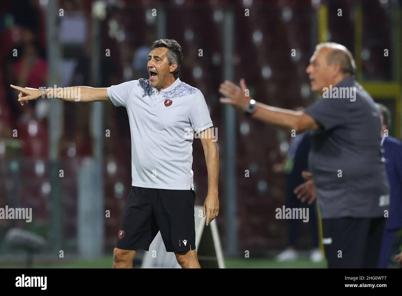 Alessandro Garofalo/LaPresse August 16, 2021 Salerno, Italy sport soccer Salernitana vs Reggina- Italian Cup 2021/2022 - Arechi Stadium In the pic: Alfredo Aglietti coach (Reggina) Stock Photo