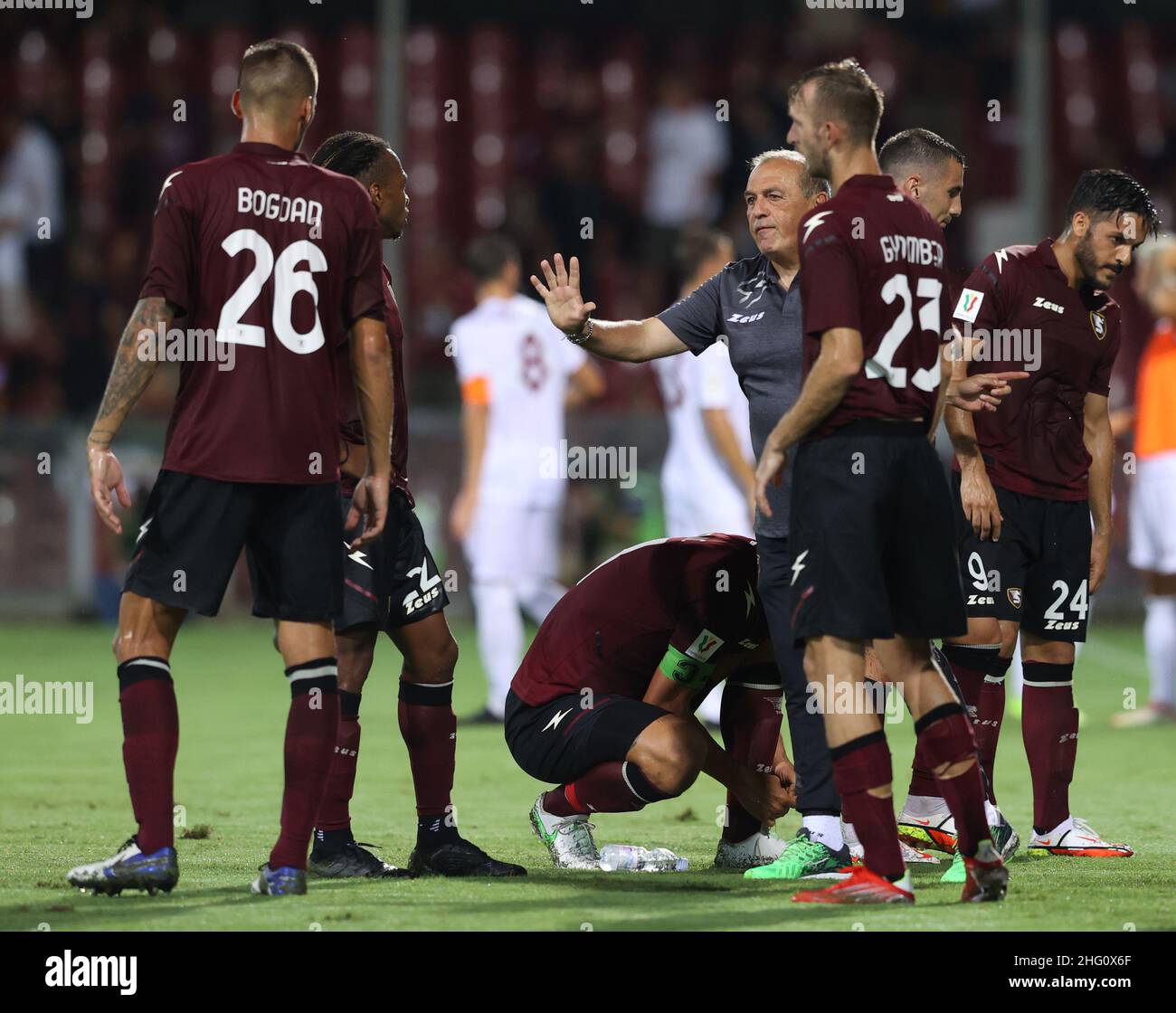 Alessandro Garofalo/LaPresse August 16, 2021 Salerno, Italy sport soccer Salernitana vs Reggina- Italian Cup 2021/2022 - Arechi Stadium In the pic: Alfredo Aglietti coach (Reggina) Stock Photo