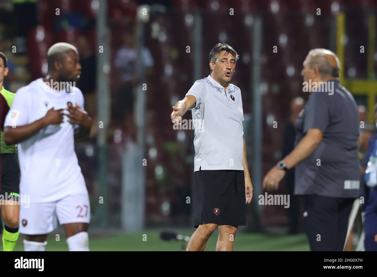 Alessandro Garofalo/LaPresse August 16, 2021 Salerno, Italy sport soccer Salernitana vs Reggina- Italian Cup 2021/2022 - Arechi Stadium In the pic: Alfredo Aglietti coach (Reggina) Stock Photo