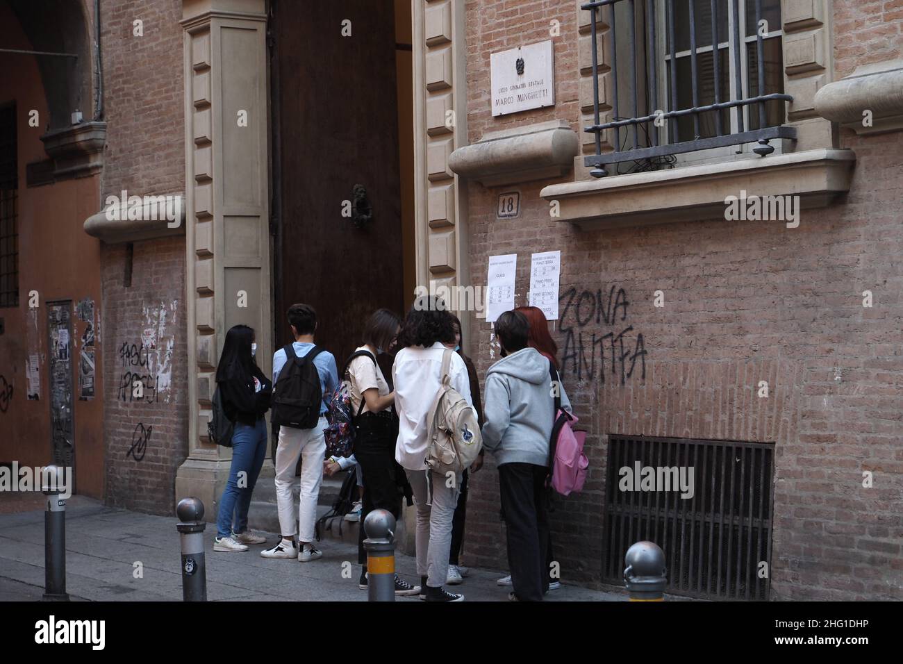 Michele Nucci/LaPresse September 13, 2021 - Bologna, Italy - news First day of school in Bologna - Italy in the pic: student Stock Photo
