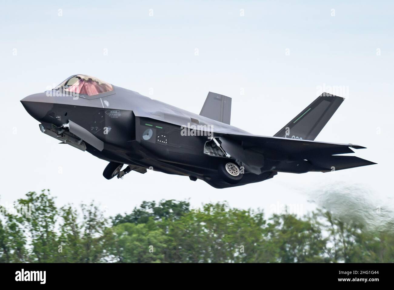 A Lockheed Martin F-35 Lightning II stealth fighter jet of the Royal Netherlands Air Force. Stock Photo
