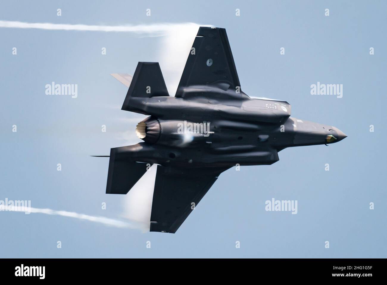 A Lockheed Martin F-35 Lightning II stealth fighter jet of the Royal Netherlands Air Force. Stock Photo