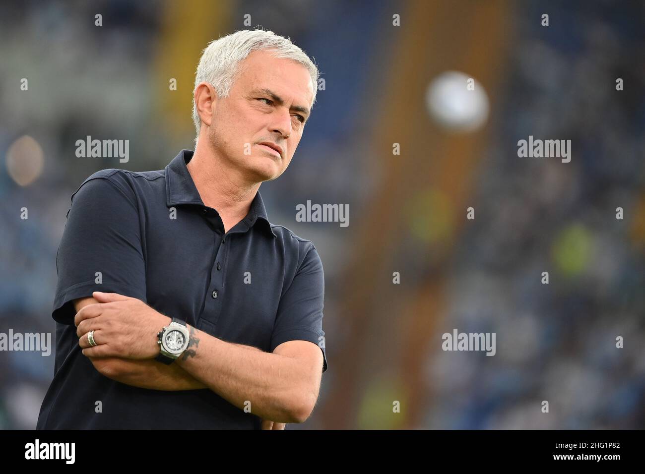 Foto Alfredo Falcone / LaPresse26 Settembre 2021 Roma, ItaliaSport CalcioLazio - Roma - Campionato di Calcio Serie A 2021/2022 - Stadio Olimpico di RomaNella foto: jose mourinho Photo Alfredo Falcone / LaPresseSeptember 26, 2021 Rome, ItalySport SoccerLazio - Roma - Italian Football Championship League A 2021/2022 - Olympic stadium of RomeIn the pic: jose mourinho Stock Photo