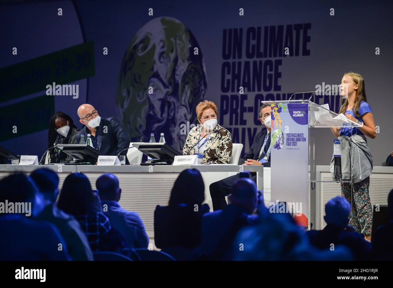 Claudio Furlan/LaPresse September 28, 2021 Milano , Italy News Youth4Climate Un Climate Pre Conference In the photo: Greta Thunberg Stock Photo