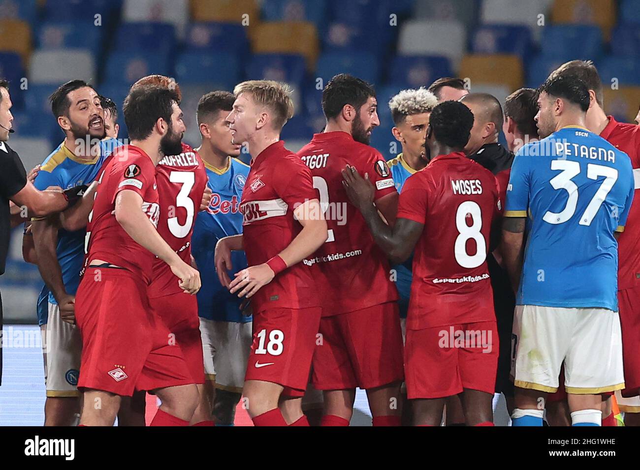 Alessandro Garofalo/LaPresse September 30, 2020 Naples, Italy sport soccer Napoli vs Spartak Mosca - Europa League 2021/2022 - Diego Armando Maradona stadium. In the pic: Konstantinos Manolas (SSC Napoli); Stock Photo