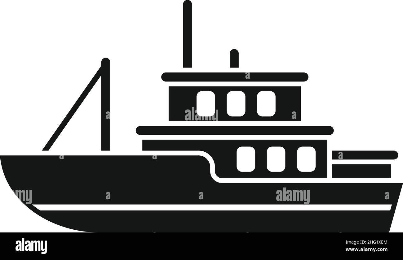 Fish boat icon simple vector. Sea vessel. Marine ship Stock Vector ...