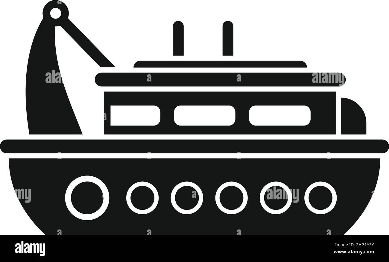Fisherman boat icon simple vector. Fish boat. Sea trawler Stock Vector