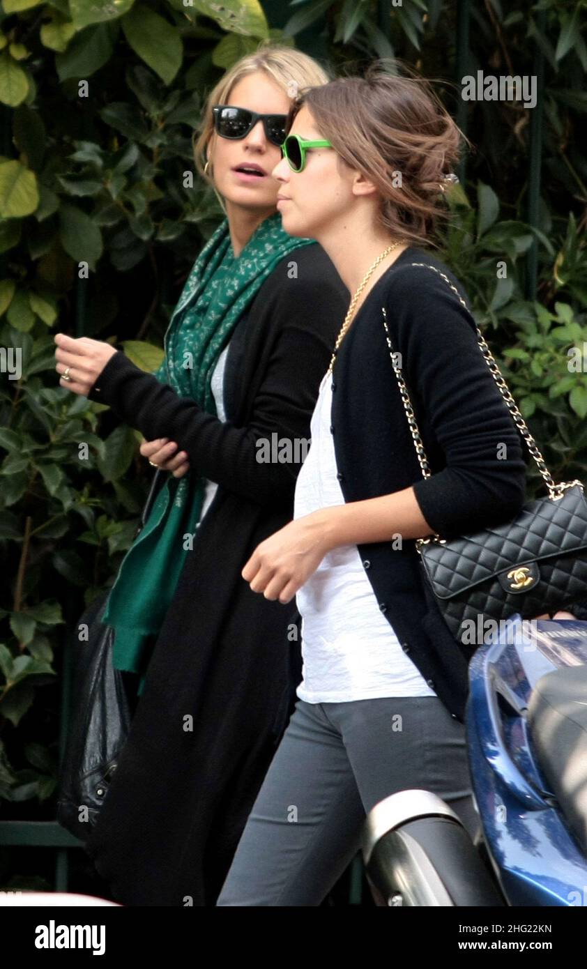 Daria Zhukova (Roman Abramovich girlfriend) (right) with Eugenie Niarchos  spotted going for dinner at 'Dal Bolognese' restaurant in Milan Stock Photo  - Alamy