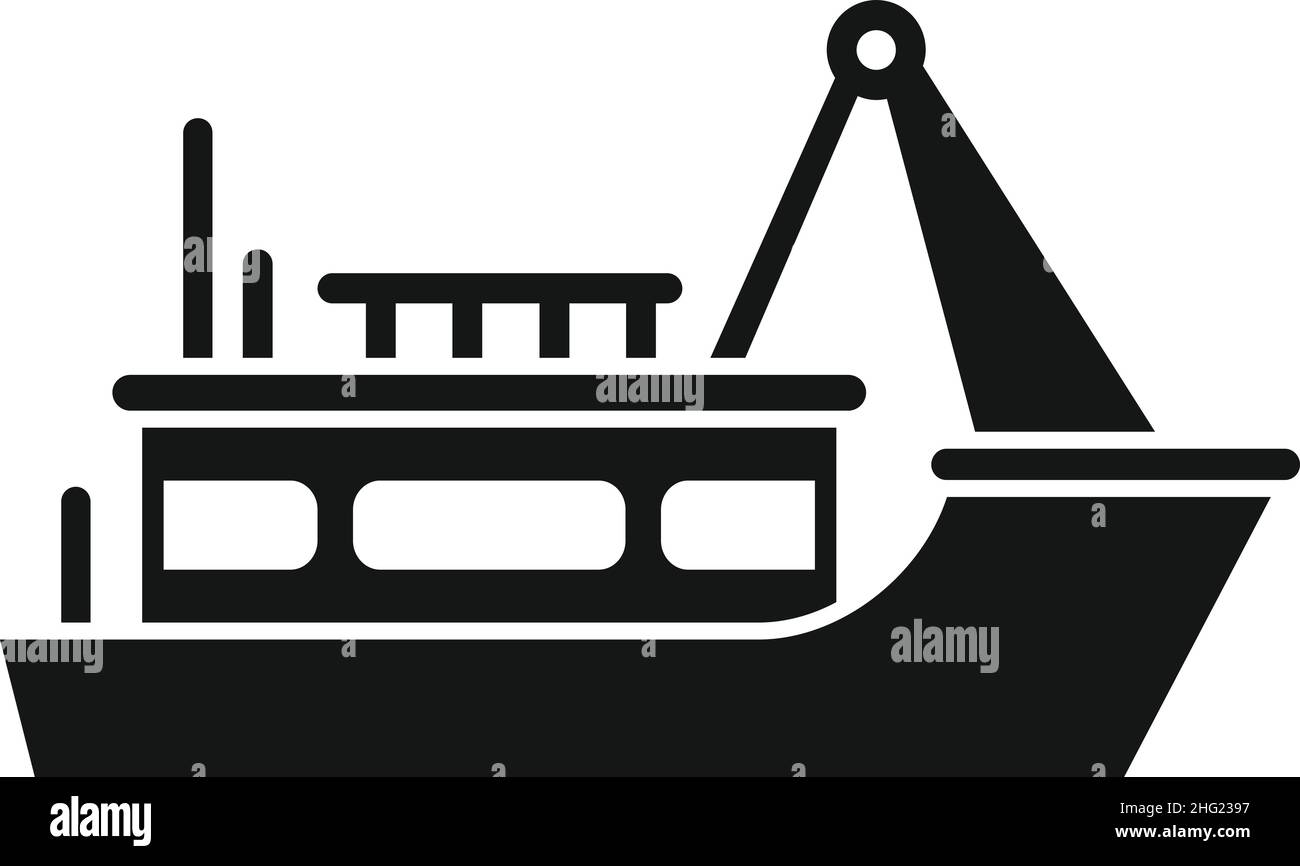 Sail fish boat icon simple vector. Sea ship. Marine vessel Stock Vector